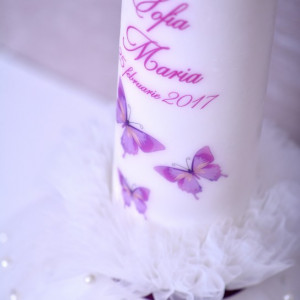 Lumanare de botez personalizata Fluturasi - Img 3