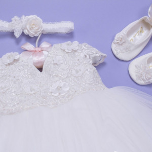 Set botez 3 piese Angel Flower - Img 2