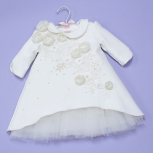 Set botez aplicatie flori matase ‘Vanilia Cream’ - Img 2
