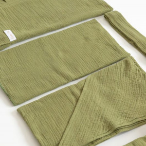 Trusou botez lux din muselina khaki - Img 4