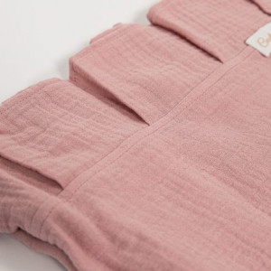 Trusou botez lux din muselina powder pink - Img 2