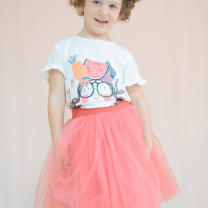 Fustita din tulle Karina Living Coral - Img 8