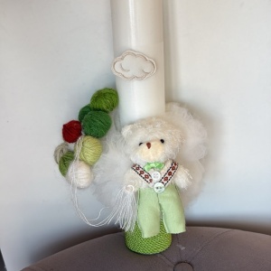 Lumanare botez Baby Bear Green