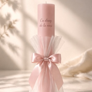 Lumanare de botez personalizata Almond