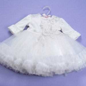 Set botez 3 piese, aplicatie dantela ‘Ice Beauty’ - Img 2