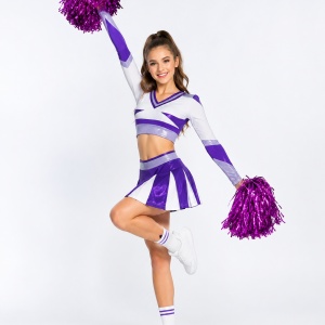 Set pompoane majorete violet metalizat