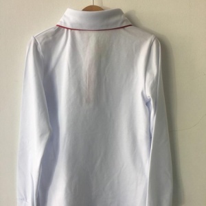 bluza scoala alb cu vipusca rosie