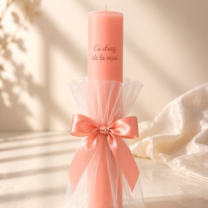 Lumanare de botez personalizata Coral