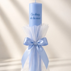 Lumanare de botez personalizata Ultramarine
