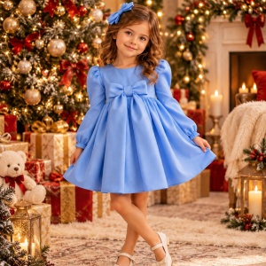 Rochie fete Winter Bianca Baby Blue - Img 2