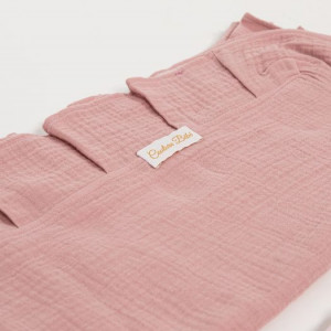 Trusou botez lux din muselina powder pink - Img 4