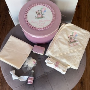 Trusou de botez Baby Bear Powder Pink