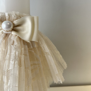 Lumanare botez Cream lace 03 - Img 2