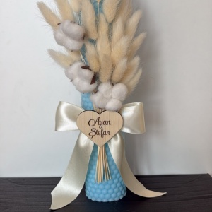 Lumanare de botez personalizata Bubble Baby Blue