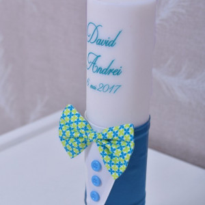 Lumanare de botez personalizata Papion - Img 2