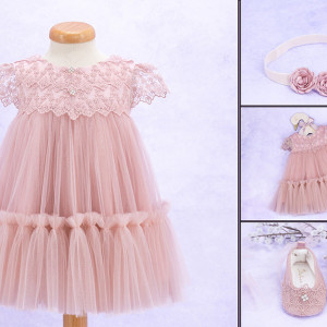 Set botez 3 piese Creamy Lace - Img 7