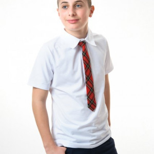 Tricou polo scoala baieti Mihai alb