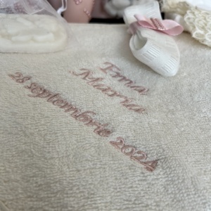 Trusou botez personalizat Cotton Flower Powder Pink - Img 8