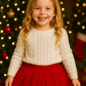 Fustita din tulle Karina Red Christmas