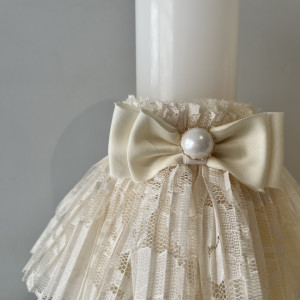 Lumanare botez Cream lace 03 - Img 3