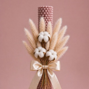 Lumanare de botez Bubble Dusty Pink