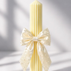 Lumanare de botez Pearl Bow Yellow