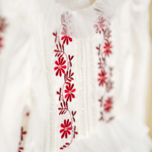 Rochie botez din shantung de matase Traditional lux - Img 3