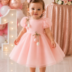 Rochie organza lalele Coral Tulip