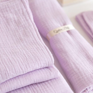 Trusou botez lux din muselina lavender - Img 2