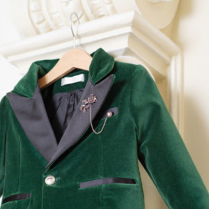 Costum baieti lux Green Velvet - Img 3