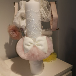 Lumanare de botez Pink Bow - Img 2