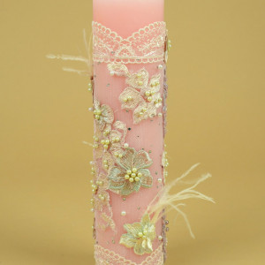 Lumanare de botez Pink spring - Img 2