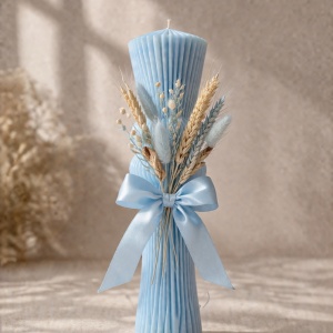 Lumanare de botez tip clepsidra Bow Bleu