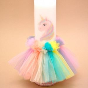 Lumanare de botez unicorn