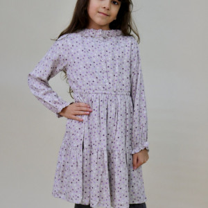 Rochie bej cu stelute mici iDo 7565 - Img 5
