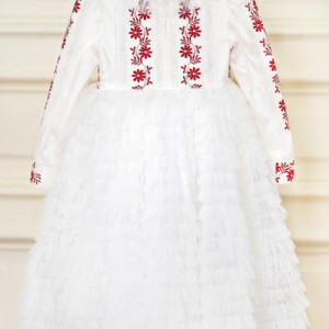 Rochie botez din shantung de matase Traditional lux - Img 4
