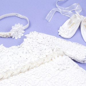 Set botez 3 piese Lace and Flowers - Img 8