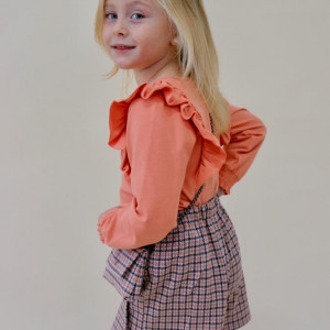Set fusta pantalon bluza si gentuta iDo 7620 portocalie - Img 2