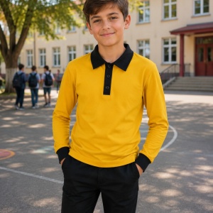Bluza scoala Matei galbena cu negru