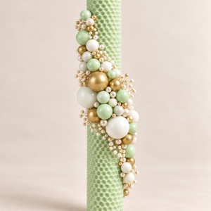 Lumanare de botez fagura Bubbles Green