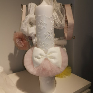 Lumanare de botez Pink Bow - Img 3