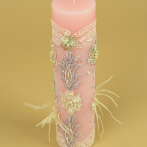 Lumanare de botez Pink spring - Img 3