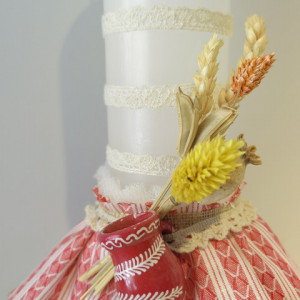 Lumanare de botez unisex cu elemente traditionale - Img 2