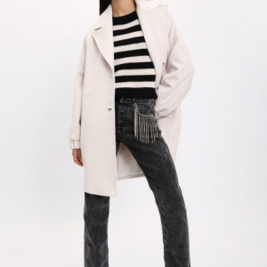 Palton oversized ivoire K493MELBA - Img 3