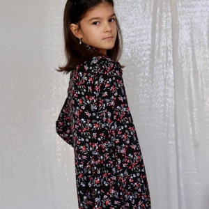rochie-camasa-flori-negru