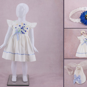 Set botez 3 piese Blue Flower - Img 7