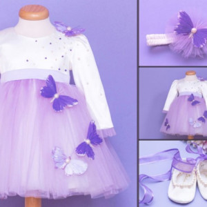 Set botez 3 piese Mauve Fly