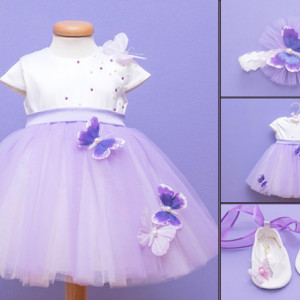 Set botez 3 piese Purple Butterfly