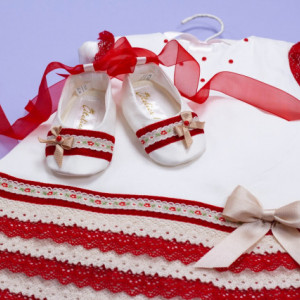 Set botez 3 piese Red Macrame - Img 4