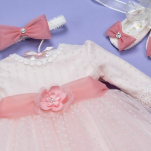 Set botez 3 piese roz pudra ‘Blush Delight’ - Img 3